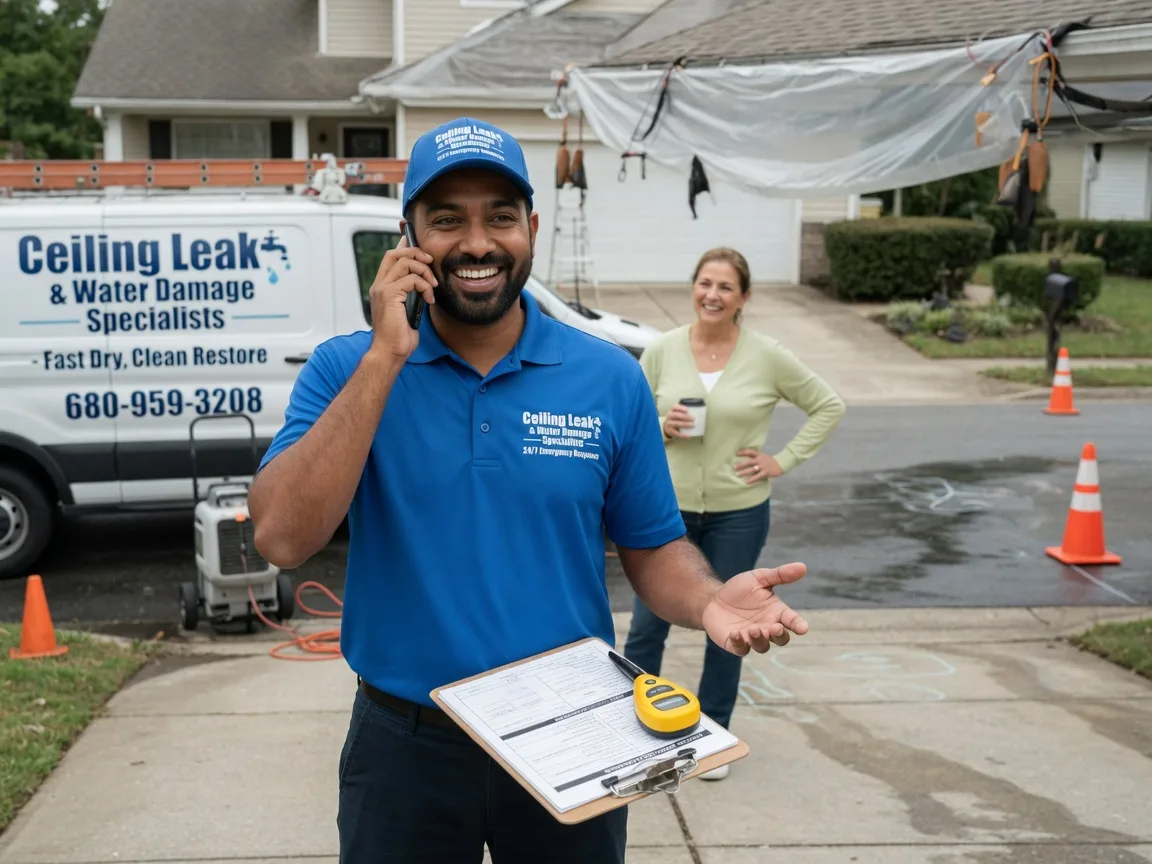 Ceiling Leak Cleanup Mill Creek, OK FAQs